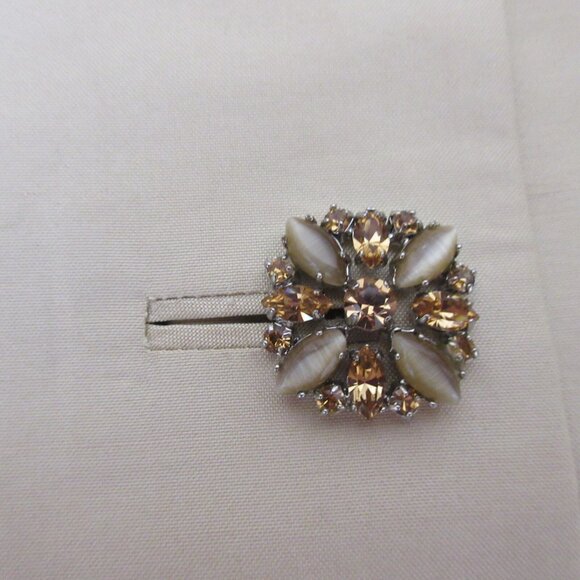 Ann Taylor 100% Silk Blazer Jacket Size 12 Gold Formal Evening Lined Rhinestone - Picture 3 of 12